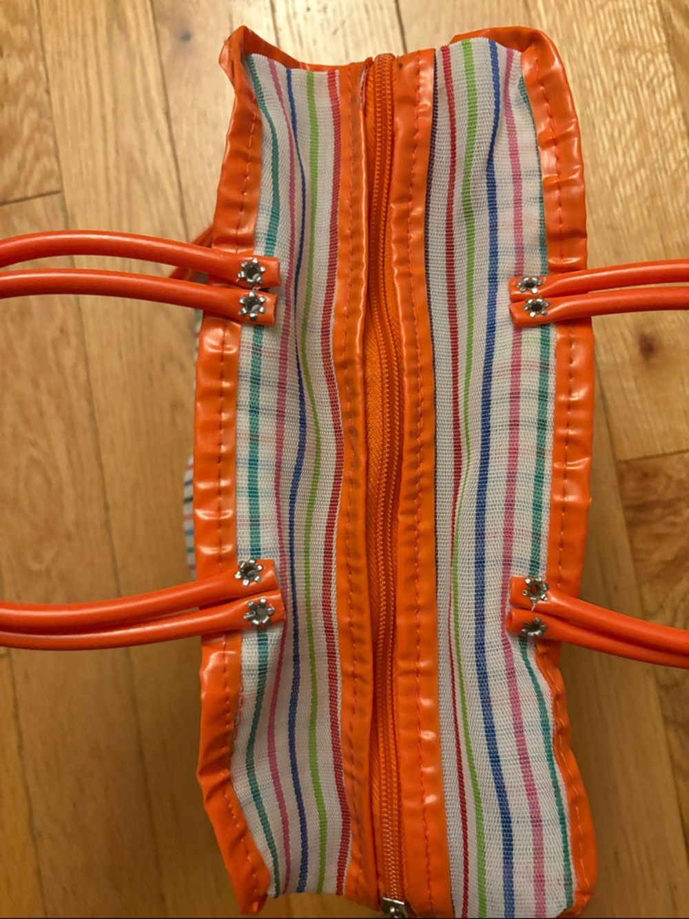 Frida Kahlo Floral Cartoon Tote Bag - Orange Trim - Picture 2 of 4